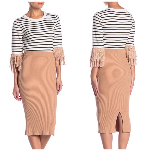 English Factory Dresses & Skirts - English Factory Ribbed Knit Midi Skirt